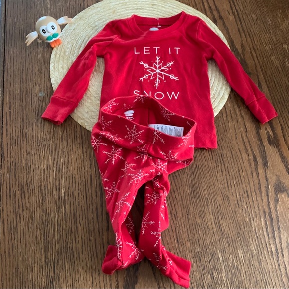 Old Navy 12-18M Let It Snow Cotton LoungeWear  Set - Picture 11 of 11